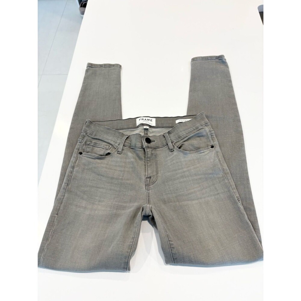 FRAME Le Skinny de Jeanne Gray Stretch Denim Jeans Size 25